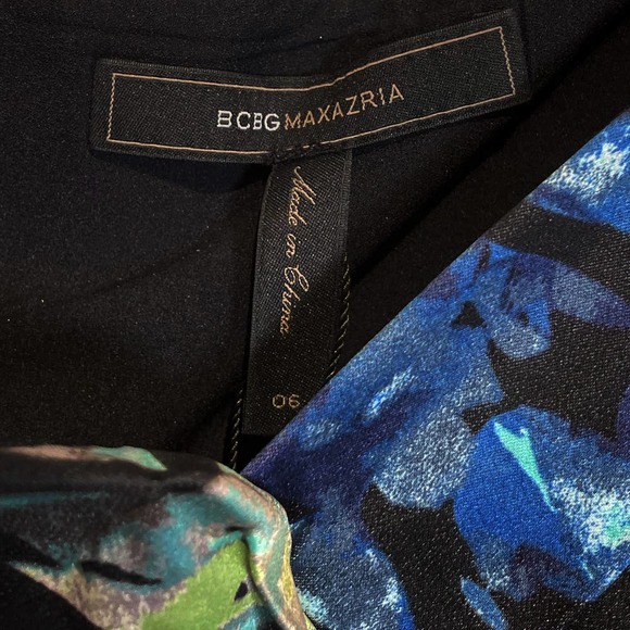 BCBGMAXAZRIA Multicolor Floral One Shoulder Mini Dress - Picture 6 of 6